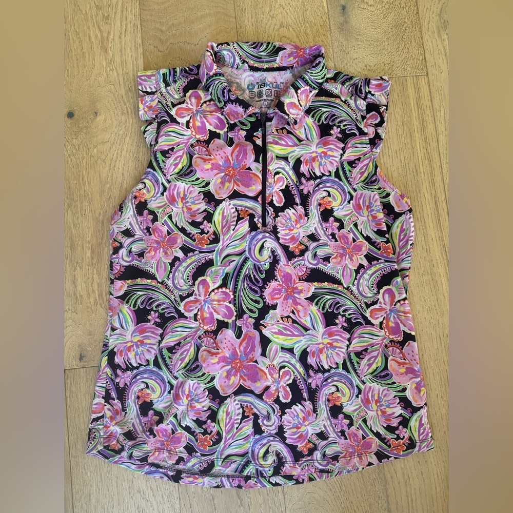 IBKUL Womens Sleeveless Top Floral Large